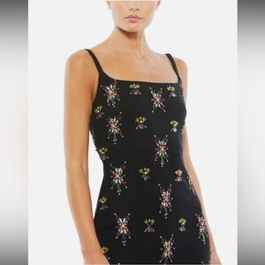 Mac Duggal Jewel Embellished Square Neck Sleeveless Short Dress Size 4 Party